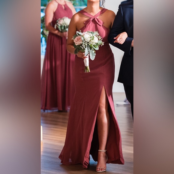 Azazie Mauve Desert Rose Bridesmaid Gown Dress - Picture 6 of 7